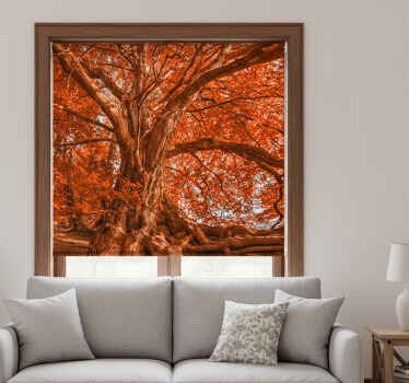 Rolgordijn woonkamer grote mooie herfstboom - TenStickers