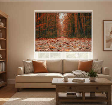 Rolgordijn woonkamer prachtige kleurrijke herfstbladeren - TenStickers