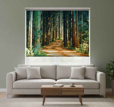 Rolgordijn woonkamer mooie natuurpad boompoort - TenStickers