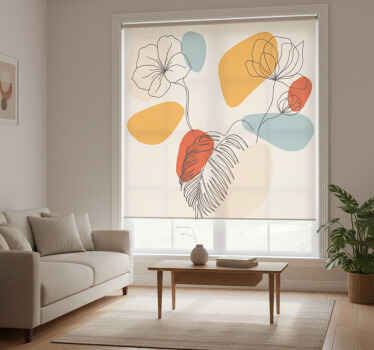 Estor enrollable salón arte mural botánico - TenVinilo