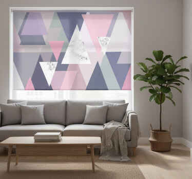 Rolgordijn woonkamer 3d wanddecoratie driehoeken - TenStickers