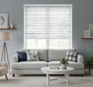 Grå rullegardin med lyst trælook - TenStickers