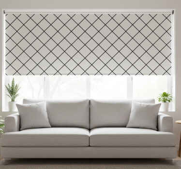 White window blind with black and white nordic squares - TenStickers