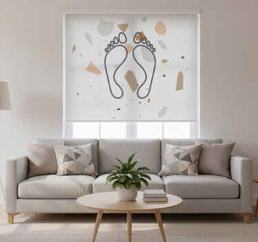 White window blind with terrazzo footprints - TenStickers