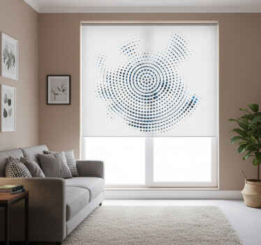 White window blind with black and blue dots mosaic - TenStickers