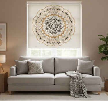 Estore de rolo bege design circular mandala beige - TenStickers