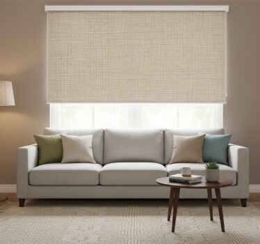 Estore de rolo bege efeito tecido bege - TenStickers