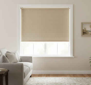 Beige roller blind in solid beige fabric - TenStickers