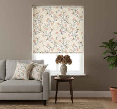 Beige roller blind botanical bloom design - TenStickers