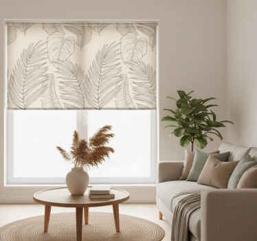 Beige roller blind with tropical fabric effect - TenStickers