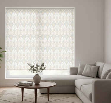 Beige roller blind with botanical retro floral design - TenStickers