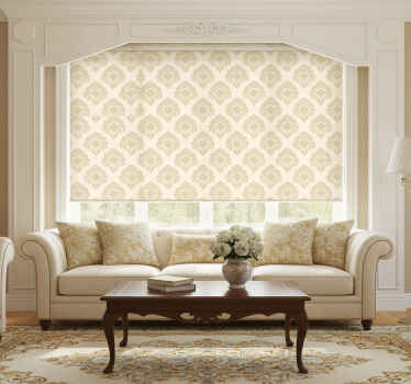 Beige roller blind with french provincial gold floral design - TenStickers