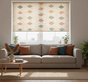 Beige roller blind with eye-catching design - TenStickers
