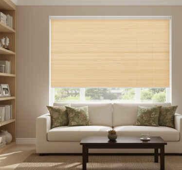 Rolgordijn beige bamboe imitatiepatroon - TenStickers