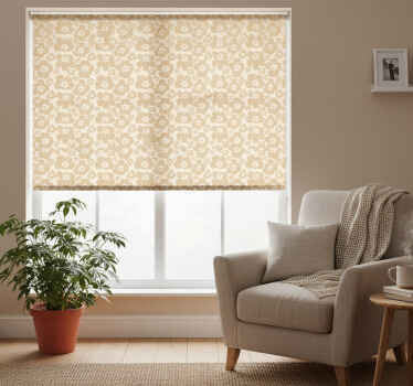 Estor enrollable beige amapolas beige - TenVinilo