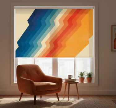 Estor enrollable beige patrón de rayos 70s - TenVinilo