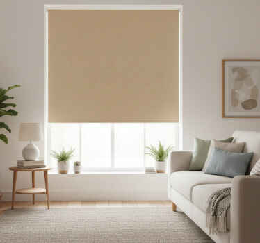 Estor enrollable beige aspecto yute liso - TenVinilo