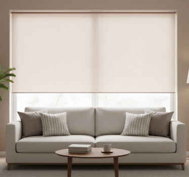 Estor enrollable beige tejido de lino sutil - TenVinilo