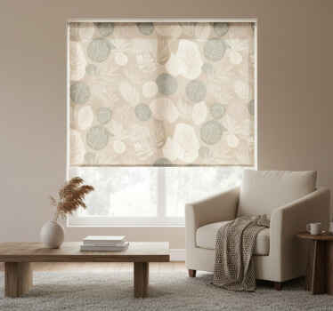 Estor enrollable beige abstracto botánico neutro - TenVinilo