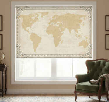 Estor enrollable beige mapa de los años 20 - TenVinilo