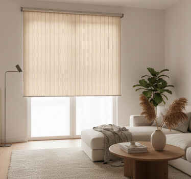 Estor enrollable beige con relieve en listones - TenVinilo