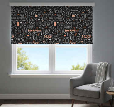 Estor enrollable habitación buen provecho patrón - TenVinilo