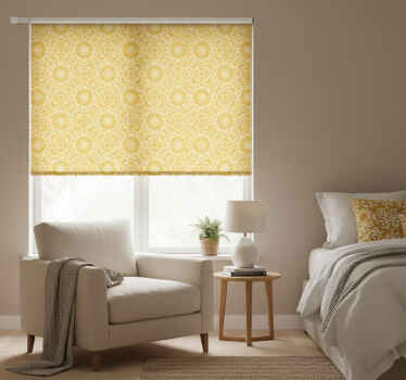 Estor enrollable habitación forma vintage amarilla - TenVinilo