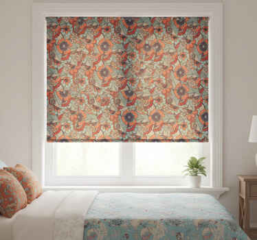 Estor enrollable habitación paisley floral - TenVinilo