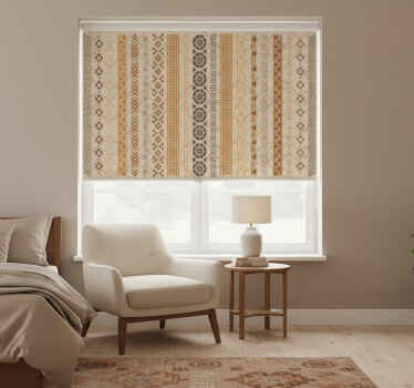 Estor enrollable habitación efecto sello puzzle marrón - TenVinilo