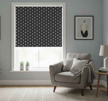 Blind bedroom black and white geometric diamonds - TenStickers