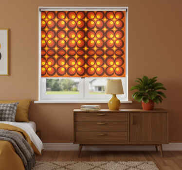 Estor enrollable habitación círculos amarillos 70s - TenVinilo