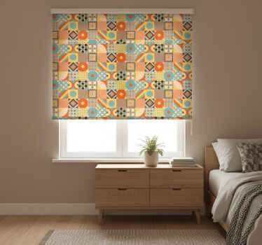 Estor enrollable habitación azulejos coloridos - TenVinilo