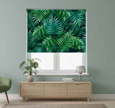 Estor enrollable habitación hojas exóticas circulares - TenVinilo