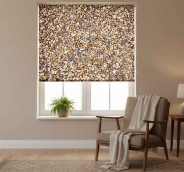 Estor enrollable habitación suelo de guijarros - TenVinilo