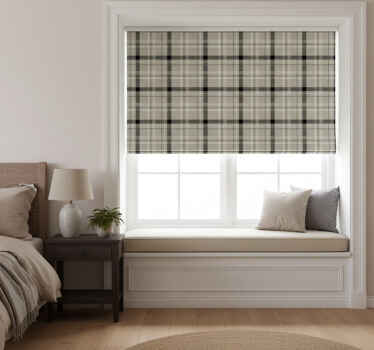 Blind bedroom rustic black and white square tile - TenStickers