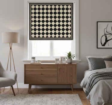 Estor enrollable habitación tablero de ajedrez negro - TenVinilo