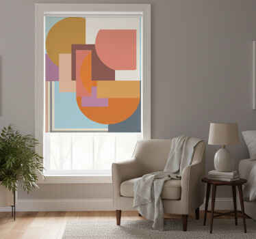 Estor enrollable habitación mosaico geométrico moderno - TenVinilo