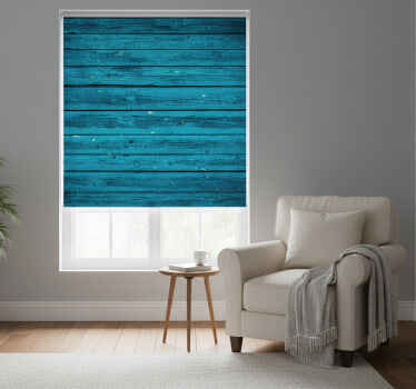Estor enrollable habitación madera azul - TenVinilo