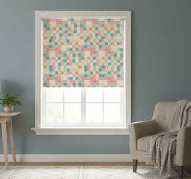 Store enrouleur chambre carrés pastel colorés - TenStickers