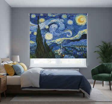 Estor enrollable habitación noche estrellada de van gogh - TenVinilo