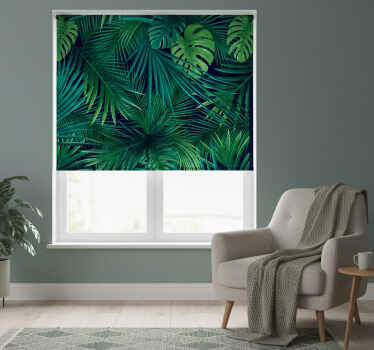 Estor enrollable habitación hojas monstera intensas - TenVinilo