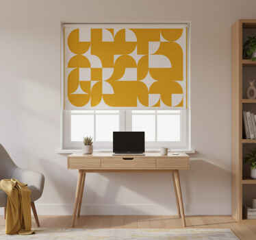 Blind bedroom yellow circle geometric art pattern - TenStickers