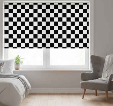 Bedroom roller blind chessboard pattern - TenStickers