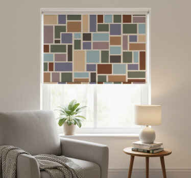 Estor enrollable habitación azulejo moderno colorido - TenVinilo