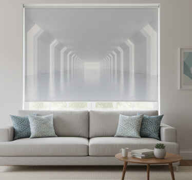 White window blind with futuristic corridor view - TenStickers