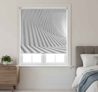 Estor enrollable blanco ondas geométricas abstractas - TenVinilo