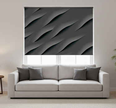 Grå rullegardin abstrakte grå bølkemønstre - TenStickers