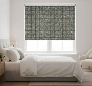 Estore de rolo cinzento com azulejos pretos - TenStickers