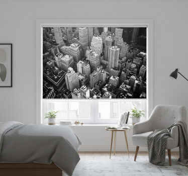 Estore de rolo cinzento nova york aérea preto e branco - TenStickers