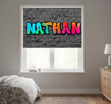 Grå rullegardin med regnbuenavn i mursten - TenStickers